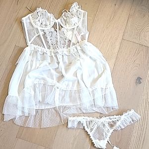 Slip dress and thong